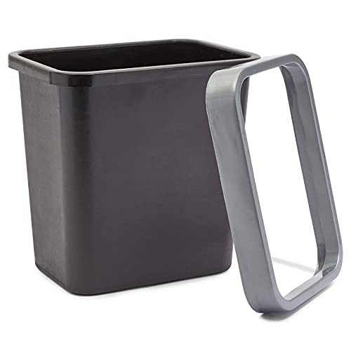 Medium Waste Baskets, Black Garbage Cans (11.6 X 11.1 X 7.87 In, 5 Pack) #TOP2