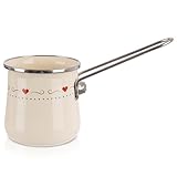 Traditionnelle et fonctionnelle : la cafetière à moka émaillée est idéale pour la préparation de moka turc original – parfaite pour les amateurs de café qui misent sur la tradition.