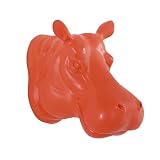 erddcbb Sculpture Animal Tête De Cerf Décoration Murale Pendentif Hippopotame Bleu Orange Violet Résine 25 * 25 * 19cm Statues (Couleur: Orange)