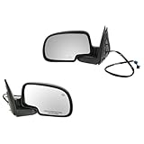 TRQ 2 Piece Driver and Passenger Side Set View Mirror Electric Adjustment Heated No Memory Textured Compatible with 2003-2006 Chevy Avalanche Silverado 1500 2500 GMC Tahoe Sierra 1500 2500 & HD Yukon