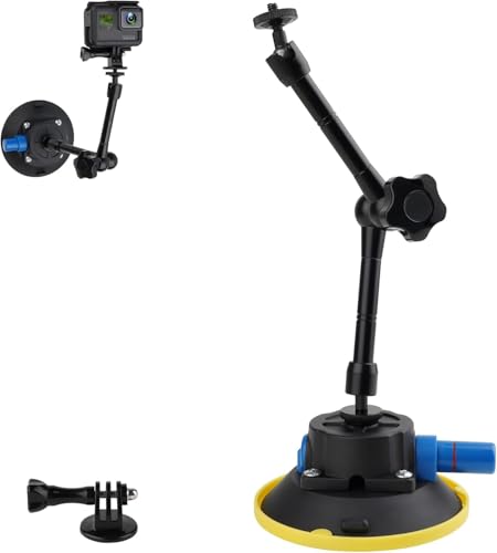 Camera Suction Cup Mount for GoPro and DSLR