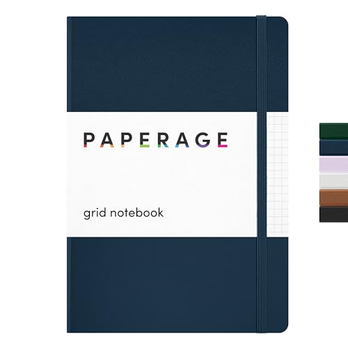 PAPERAGE Graph Paper Journal Notebook, (Navy), 160 Pages,...