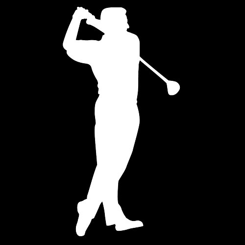 Express Yourself Tee-Off Golfer Wall Decal (White - Reverse Facing - 6XL) - Sports Collection