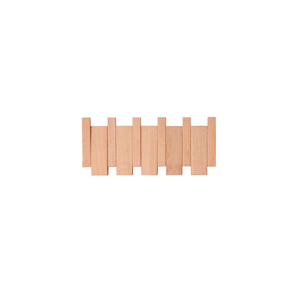 NOBRIM Perchero Creativo de 8 Ganchos, Gancho para Ropa de Madera, Colgador de Puerta de Entrada montado en la Pared para Colgar Abrigos, Toallas, Sombreros, Llaves, decoración del hogar