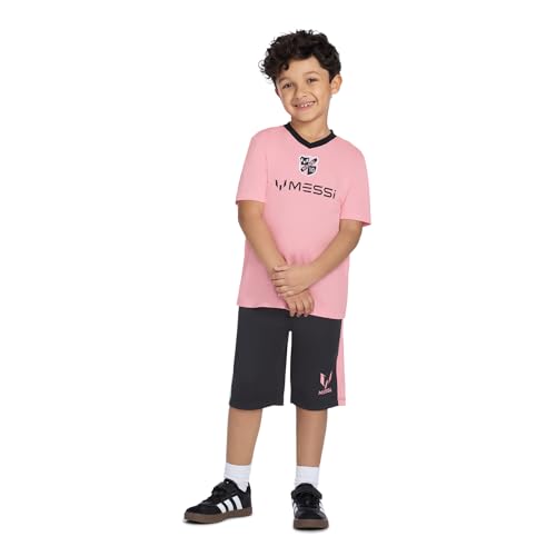 Boys' Lifestyle Short Sleeve Top, Loose-fit V-Neck Shirt with Logo, Comfortable2