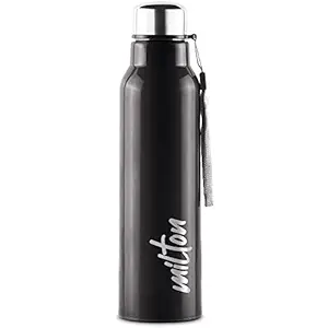 Milton Steel Fit 900 Inner Stainless Steel Water Bottle, 1 Piece, 630 ml, Black | Easy Grip | Leak Proof | Hot or Cold | School | Office | Gym | Hiking | Treking | Travel Bottle