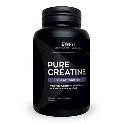 Kreatin Monohydrat Kapseln | Pure Creatin Kapseln - Verbessert die körperlichen Fähigkeiten | 3g Creatin pro Tagesdosis | Intensive Anstrengungen | Muskelaufbau | Anti-Doping | 90 Kapseln | EAFIT