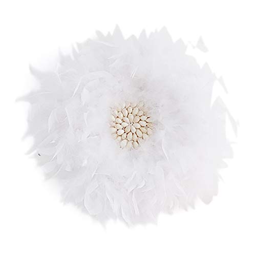 shoppingba 40cm Plumas De Pavo Redondas Simples Conchas con Incrustaciones Adorno Colgante De Pared Habitación De Los Niños Pasillos Salones Decoración Blanco Cover