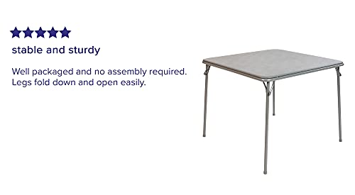 Flash Furniture Madelyn Folding Card Table - Gray Foldable Card Table Square - Portable Table With Collapsible Legs #TOP3