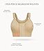 LANCS Wireless Front Closure Bras for Women Compression Mastectomy Bras Surgical Supportive Bra with Adjustable Straps Beige