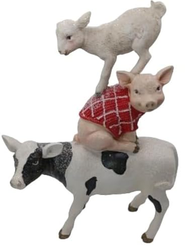 Country-Roads-Cow-Pig-Lamb-Sheep-Farm-Animal-Stack-Shelf-Sitter Country Roads Cow Pig Lamb Sheep Farm Animal Stack Shelf Sitter