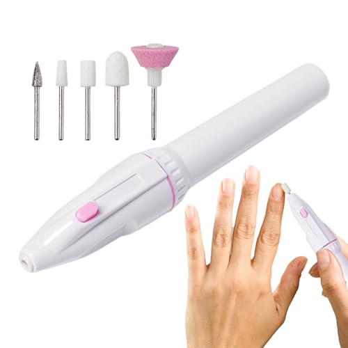 Perceuse à ongles électrique – Lime à ongles rechargeable sans fil avec 5 têtes de meulage 16 x 3 x 1,9 cm | Lime E pour vernis acrylique et gel, outil de manucure et pédicure pour la maison et le