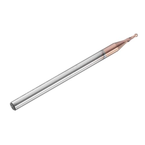 Image of HARFINGTON Ball Nose End Mill 2 Flute 0.05 inch Diameter 1 /8 inch Shank Tungsten Carbide Uncoated Spiral CNC Router Bits 0.15 inch Cutting Length Single End Ball for Carving Engraving Grinding