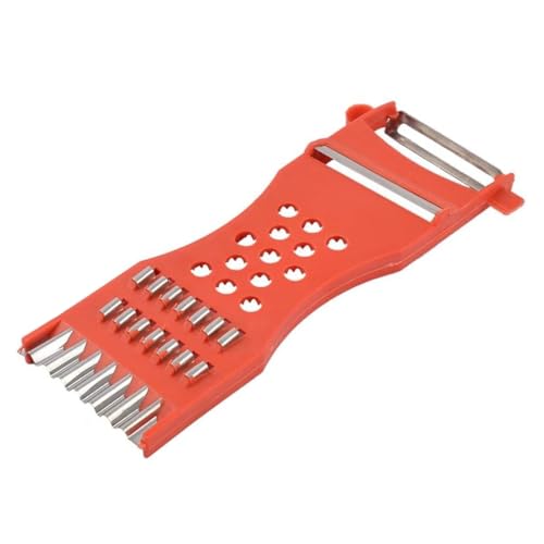 DLPRK Tagliaverdure Multifunzionale 5 in 1, Pelapatate e Pelatutto, Grattugia con Lame in Acciaio Inox, Impugnatura Ergonomica in Plastica Resistente, Taglia Patate