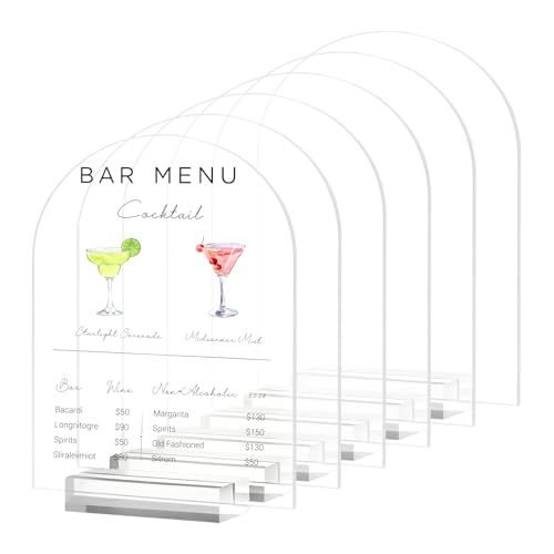 Custom Acrylic Menu Board for Alcoholic Beverages - Upgrade Your Bar Decor with This Elegant Price List Display, Perfect for Bar, Retail Store Menu Signs (8x10 Inch)