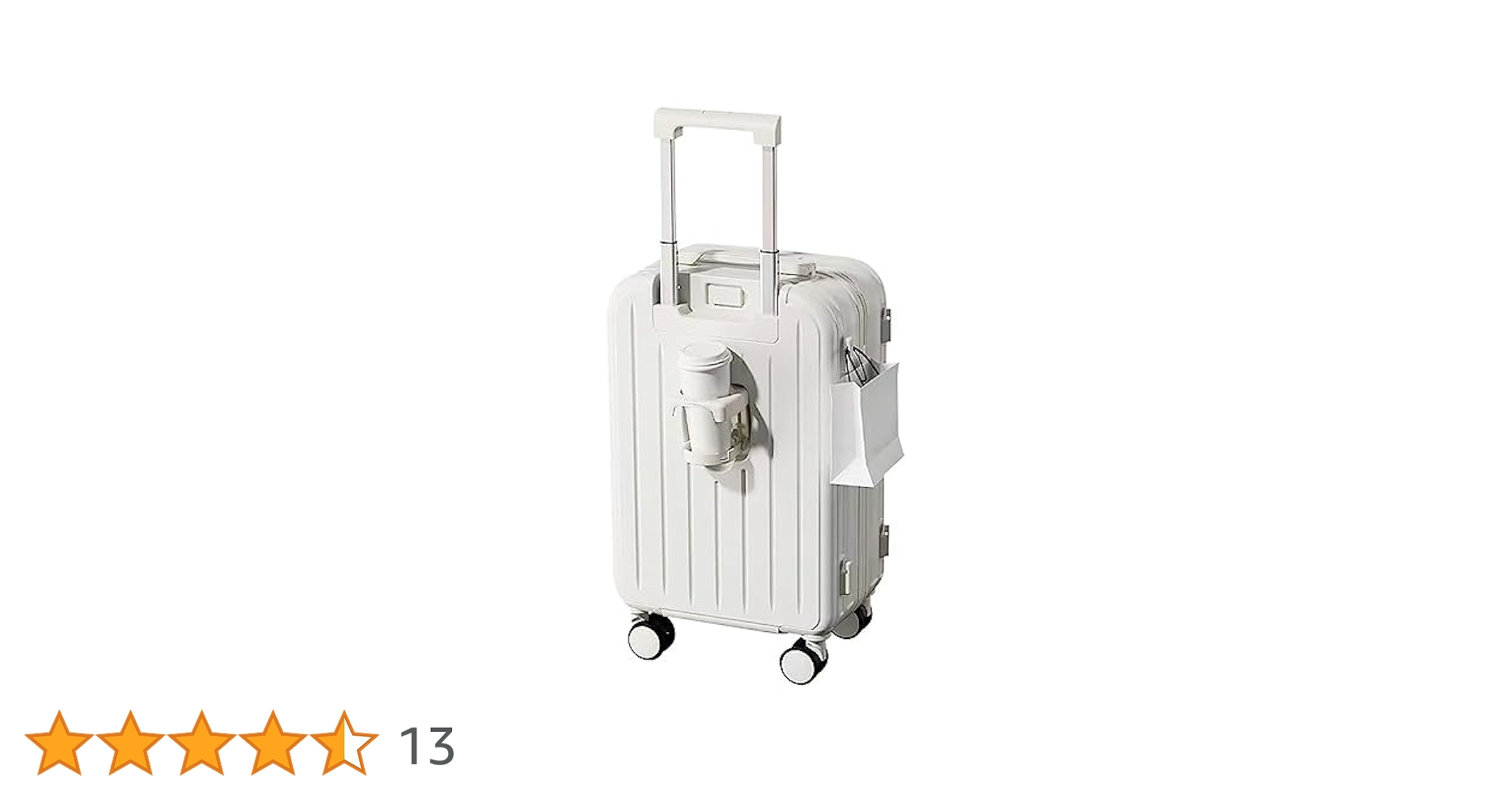 【大人気】スーツケース 超軽量 USB カップホルダー付 M 63L ホワイト 大人気】スーツケース 超軽量 USB カップホルダー付 M 63L
