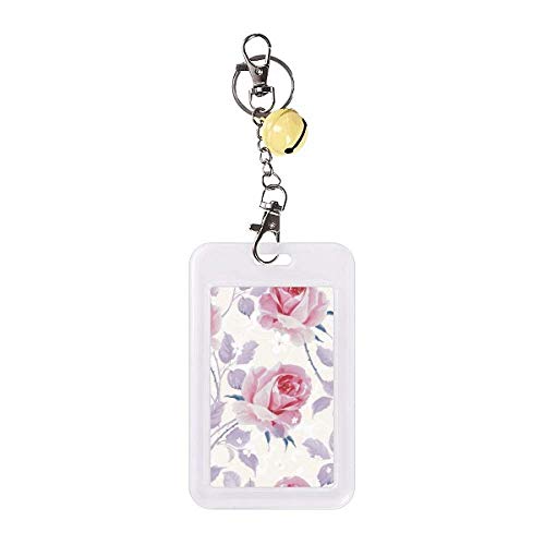Pochette protection jaune avec motif plante badge rose dessin d'art