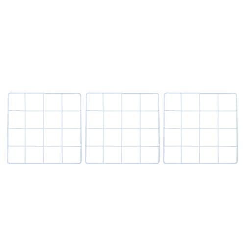 YOKIVE 3Pcs Iron Wire Grid Panel, Decorative Panels Board | Photo Pictures Display Holders Hanging Frame for Home Office (White, 8