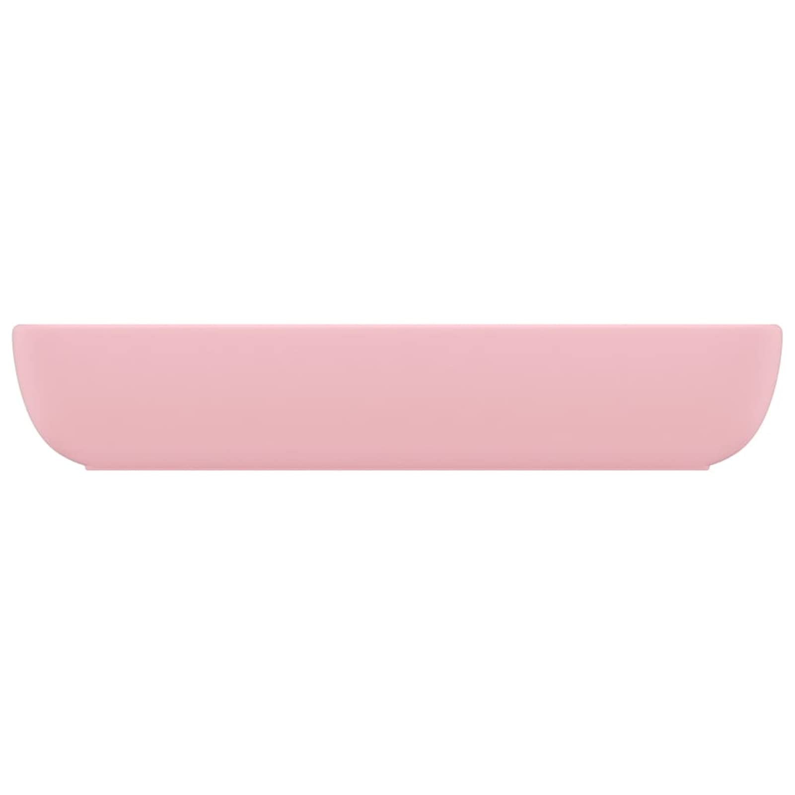 Homgoday Lavabo de lujo rectangular rosa mate 71 x 38 cm de cerámica, lavabo pequeño baño, tapón lavabo baño, lavabo, filtro lavabo baño, tapones de desagüe lavabo baño