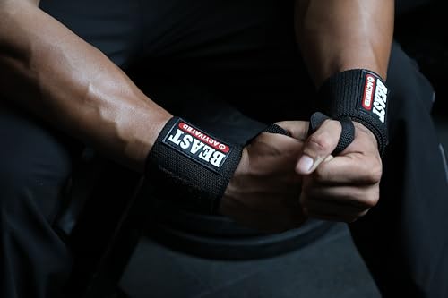 Image of EASYHEALTH Wrist Supporter For Gym Wrist Band For Men Gym Wrist Support Wrist Wraps Gym Accessoires For Men Heavy Duty With Robust Fasteners, Soft Fabric And Honeycomb Thumbloops