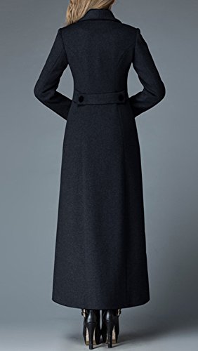 Manteau d'hiver pour femme en laine chaude fini le froid avec le double boutonnage - 3
