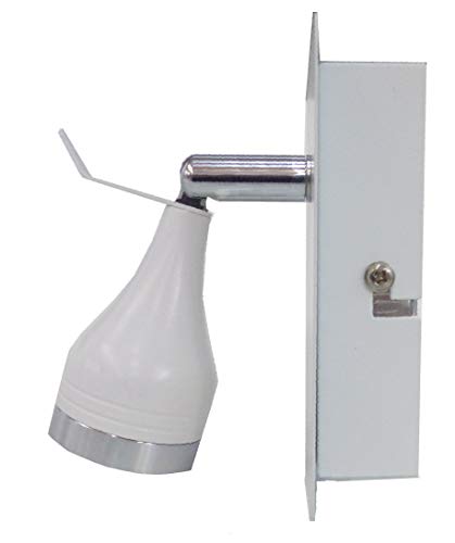 Applique murale LIX, spot LED, spot réglable et rotatif pour intérieur, lumière blanche chaude, 5 W et 450 lumens, 3000 K, finition laquée blanche combinée avec chrome - Image 4