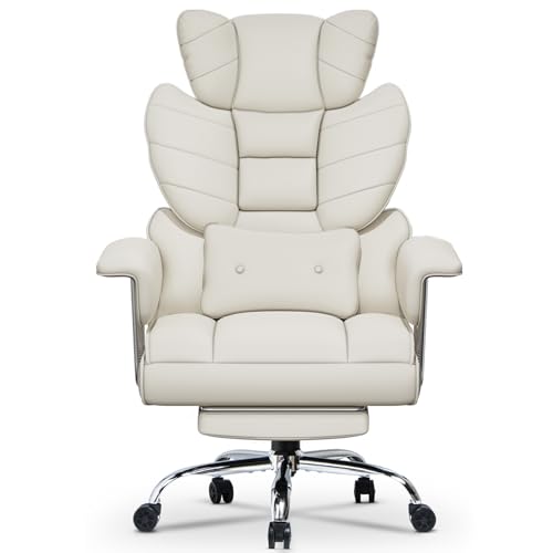 naspaluro Chaise Bureau Ergonomique à Hauteur Réglable,Fauteuil de Bureau avec Repose-Pieds Télescopique,Lombaire&Appui,Soutien Lombaire,Dossier...
