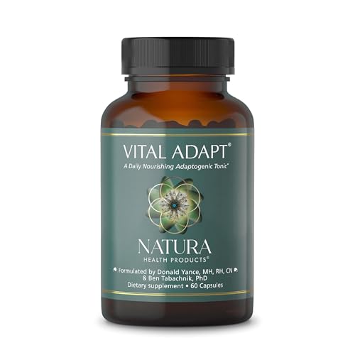 Image of Natura Health Products Vital Adapt Supplement - Daily Nourishing Adaptogenic Tonic for Endocrine Function Support - Featuring Rhodiola, Ashwagandha, Cordyceps, Reishi (60 Capsules)