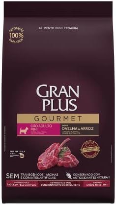 Ração GranPlus Gourmet para Cães Adultos de Porte Mini Sabor Ovel...