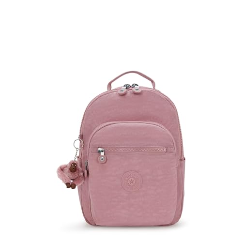 Kipling Mochila feminina Seoul S, Rosa flouncy, 10.5''L x 13.75''H x 6.75''D, Kipling Mochila feminina Seoul S