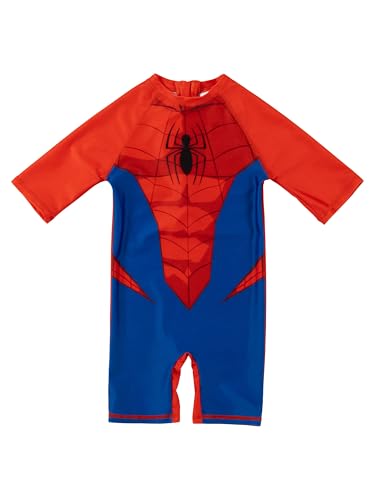 United Labels Marvel Spiderman baddräkt UV-skydd 50+ för pojkar, röd blå, baddräkt i ett stycke, badmode barn, Röd / blå, 110-116