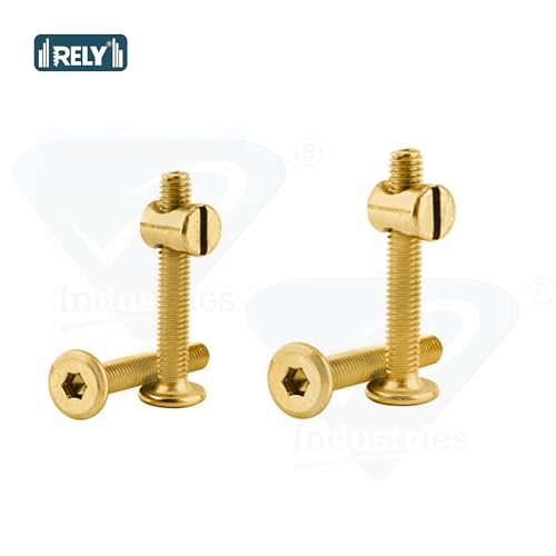 Image of Rely⇒VP INDUSTRIES (Combo Set -10 Pcs) M8x50 mm Allen JCB Screw with Barrel Nut + Allen Key 1 pc | Flat Head Furniture Fastener for Joining Wood Boards, Kitchen Worktops, Cabinets, Cupboards,Cha