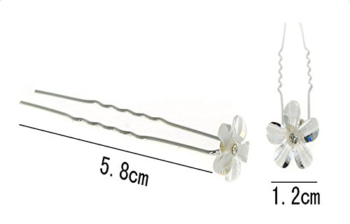 Cdet 5 x Fiori con diamanti a forma di U Hairpin