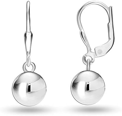 Amazon Brand HIKARO Sterling Silver Jewelry Ball with Lever-Back Drop Dangler Earrings for Women Teen