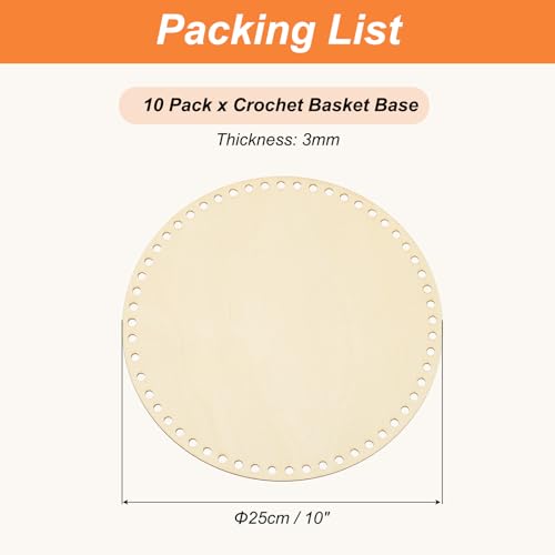 Base ronde en bois pour fabriquer un sac au crochet rigide stable - 2