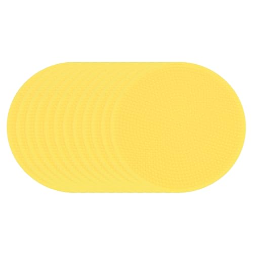 PATIKIL Spot Markers 4 Inch, 12 Pcs Non-Slip Floor Dots Agility Markers Flat Field Cones Poly Dots for Gym PE Speed Training Dance Soccer Basketball Sports, Yellow