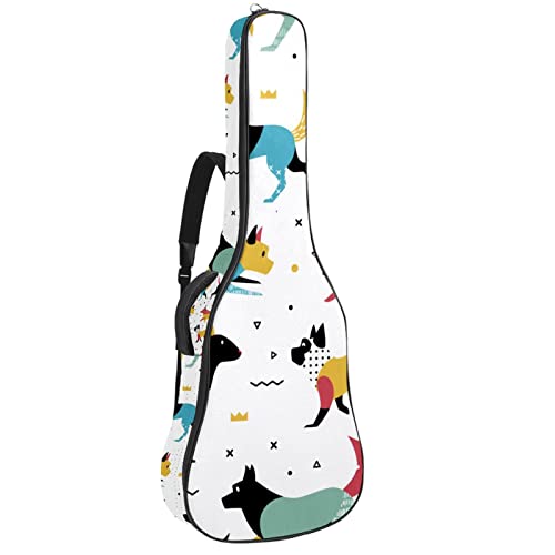 Housse imperméable pour guitare acoustique avec double bandoulière et poche Motif chiot coloré, Multicolore 01., 42.9×16… - Les Beatles, Paul McCartney, John Lennon, RIngo Starr, George Harrison Housse imperméable pour guitare acoustique avec double bandoulière et poche Motif chiot coloré, Multicolore 01., 42.9x16…