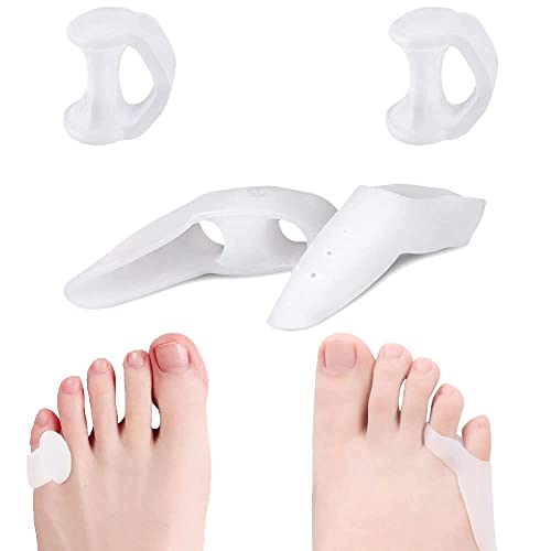 足指 パッド(4個セット ホワイト) 小指サポーター 足指 保護キャップ シリコン 小指用ブレース 小指広げる 足の小指保護 ジェルパッド