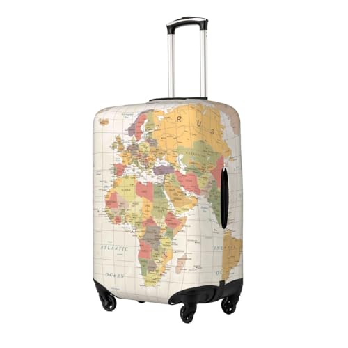 Vintage World Map1 Print Luggage Cover Elasticated Suitcase Covers TSA Approved Stylish Scratch Washable Resistant Case Protector for Kids and Adults2