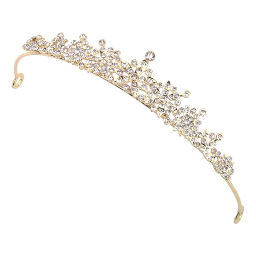 Corona para mujer, tiara de reina, tiara dorada, corona de cristal para niña, tiara plateada para boda, para novia, cumpleaños, actuaciones y fiestas de graduación, Durchschnittsgröße, Diamante falso