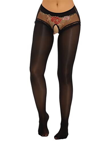 Hedmy Women Sheer Footed Lace Shaper Tights Unlined Low Rise Babydoll Pantyhose Underwear Legging2