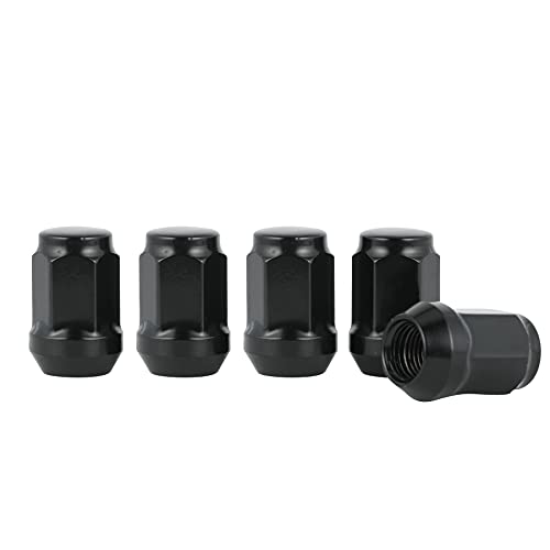Besnor 1/2-20 Wheel Lug Nuts For Dodge Ford Jeep & Golf Cart(Ezgo Club Car), Closed End Bulge Acorn 60 Degree Conical Seat, 3/4" Hex, Black Set Of 20 #TOP1