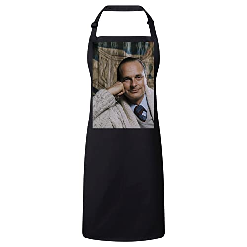 Tablier cuisine noir Jacques Chirac swag pour barbecue et chef chic