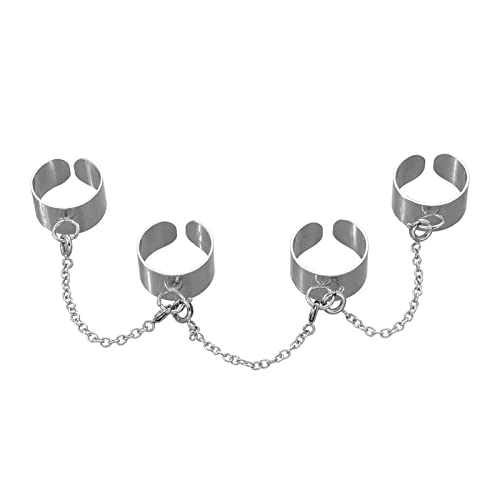 Open Vinger Ring Met Ketting Verstelbare Open Vinger Ring Stapelbare Ringen Gotische Vintage Ring Knuckle Ring Punk Ring Vrouwen En Ring Voor Creatieve Persoonlijkheid Modieuze Punk Vrouwen Mannen