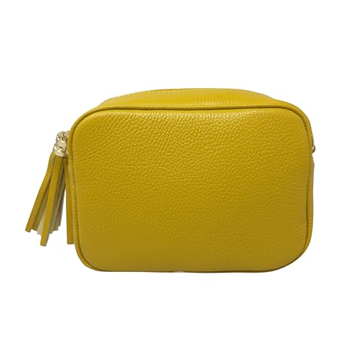 Borsa con tracolla removibile e regolabile 60-120 Cm, ciondolo in pelle decorativo, una tasca interna con zip