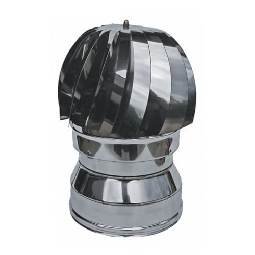 Comignolo Capello Eolico Coibentato Doppia Parete in Lana di Roccia -in Acciaio Inox AISI 304 BA SP. 5/10 – per Camini (Ø160-220 mm)