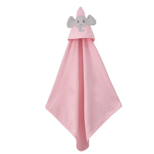 Elefun Friends 3D Kapüşonlu Bebek Havlusu, 3D Fil Nakışlı, Soft Cotton, 80x90 cm, 0–12 Ay, Pembe