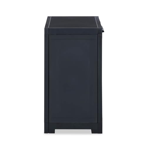 Image of Nilkamal Freedom Small (FMS) 2 Shelves Plastic Bookshelf with 3-Year Warranty| Multipurpose Storage Cabinet & Book Rack for Home | Durable, Waterproof, Easy-Clean | Book Organiser | Charcoal Grey