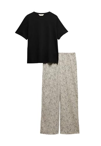 Marks & Spencer Pijama Estampado 100% algodón Mezcla De Negro S