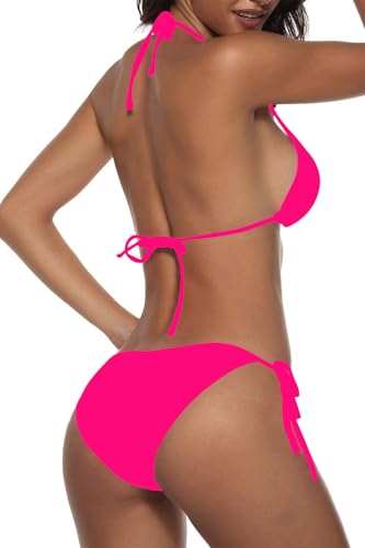 Image of Women Two Piece Swimsuit Sexy Swimwear Halter String Triangle Bikini Sets